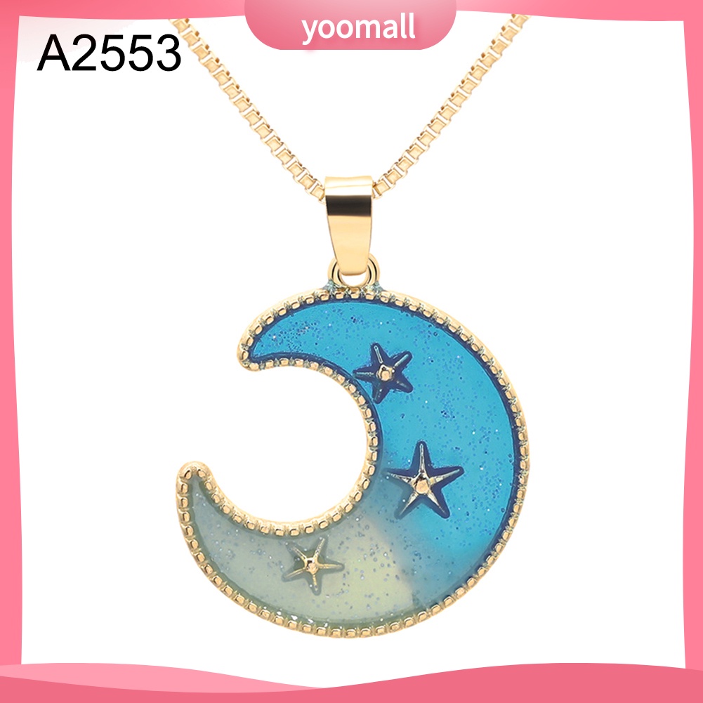 Vòng cổ Mặt Trăng Sao Tráng Men Thời Trang Cho Nữ