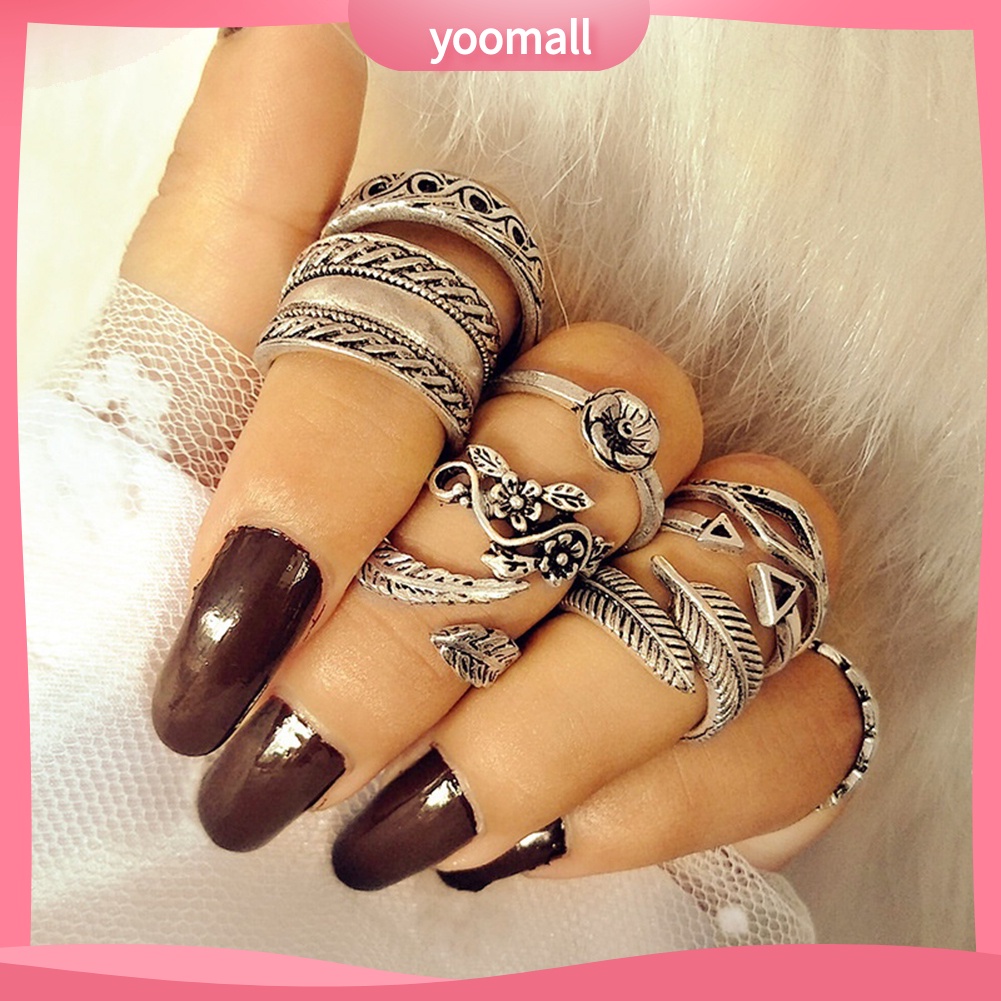 Set 9 Nhẫn Đeo Khớp Ngón Tay Phong Cách Vintage