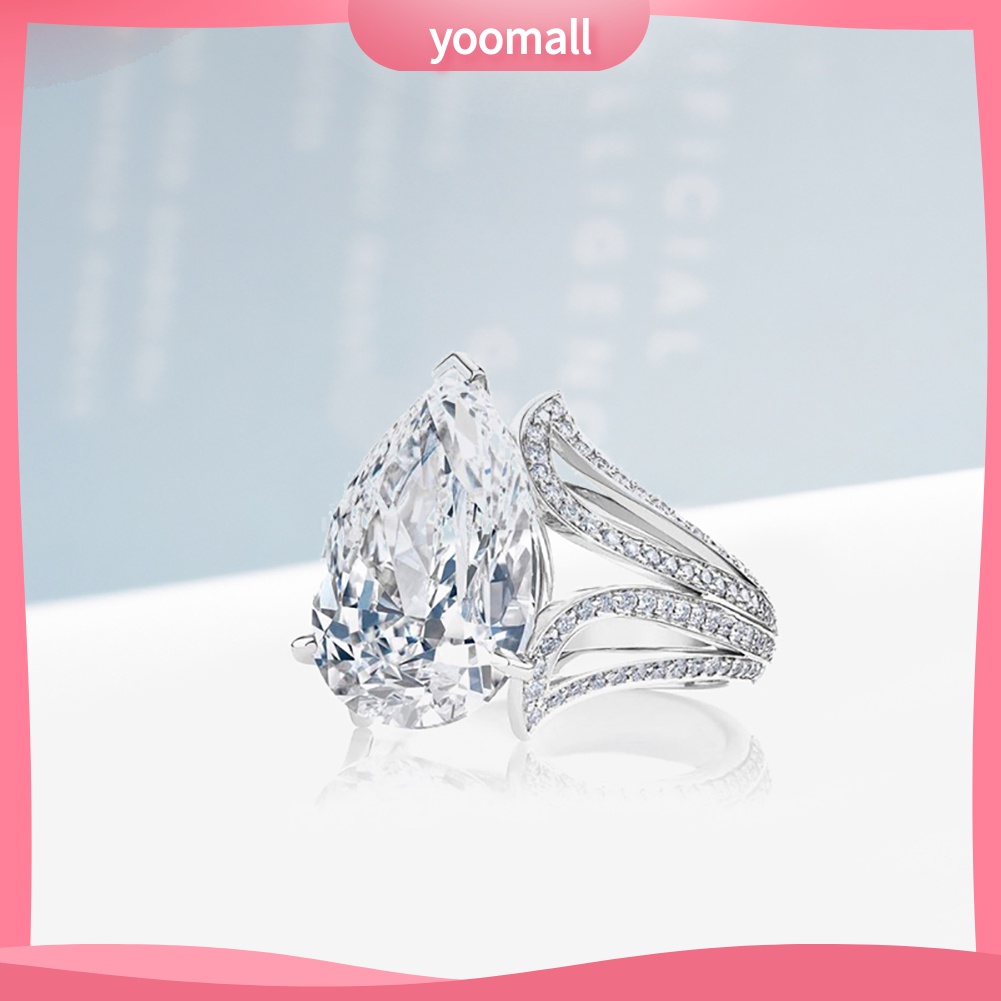 Nhẫn Đính Đá Hình Giọt Nước Thời Trang Dành Cho Nữ