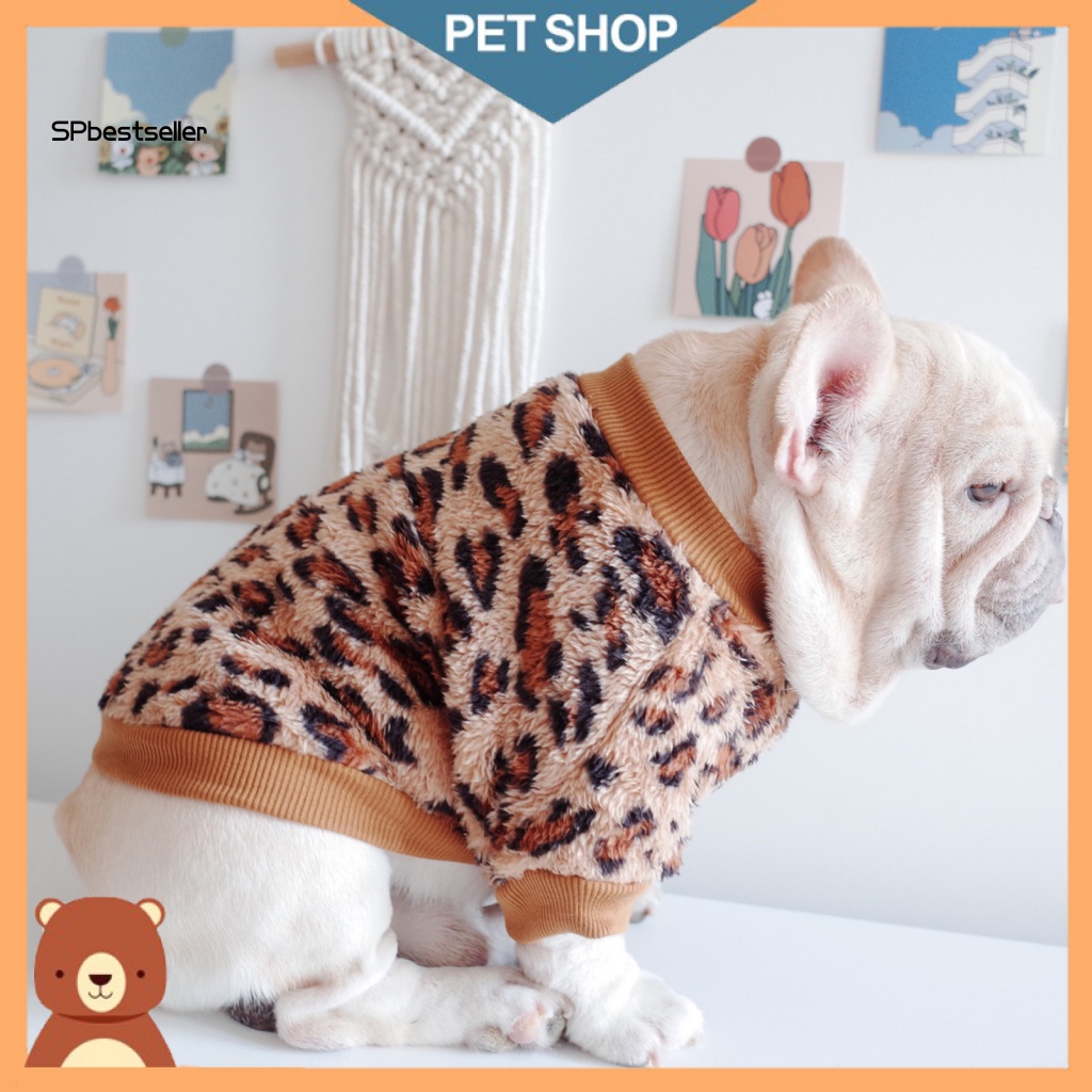 Áo Khoác Lông Cừu San Hô In Họa Tiết Da Báo Quyến Rũ Cho Cún Cưng