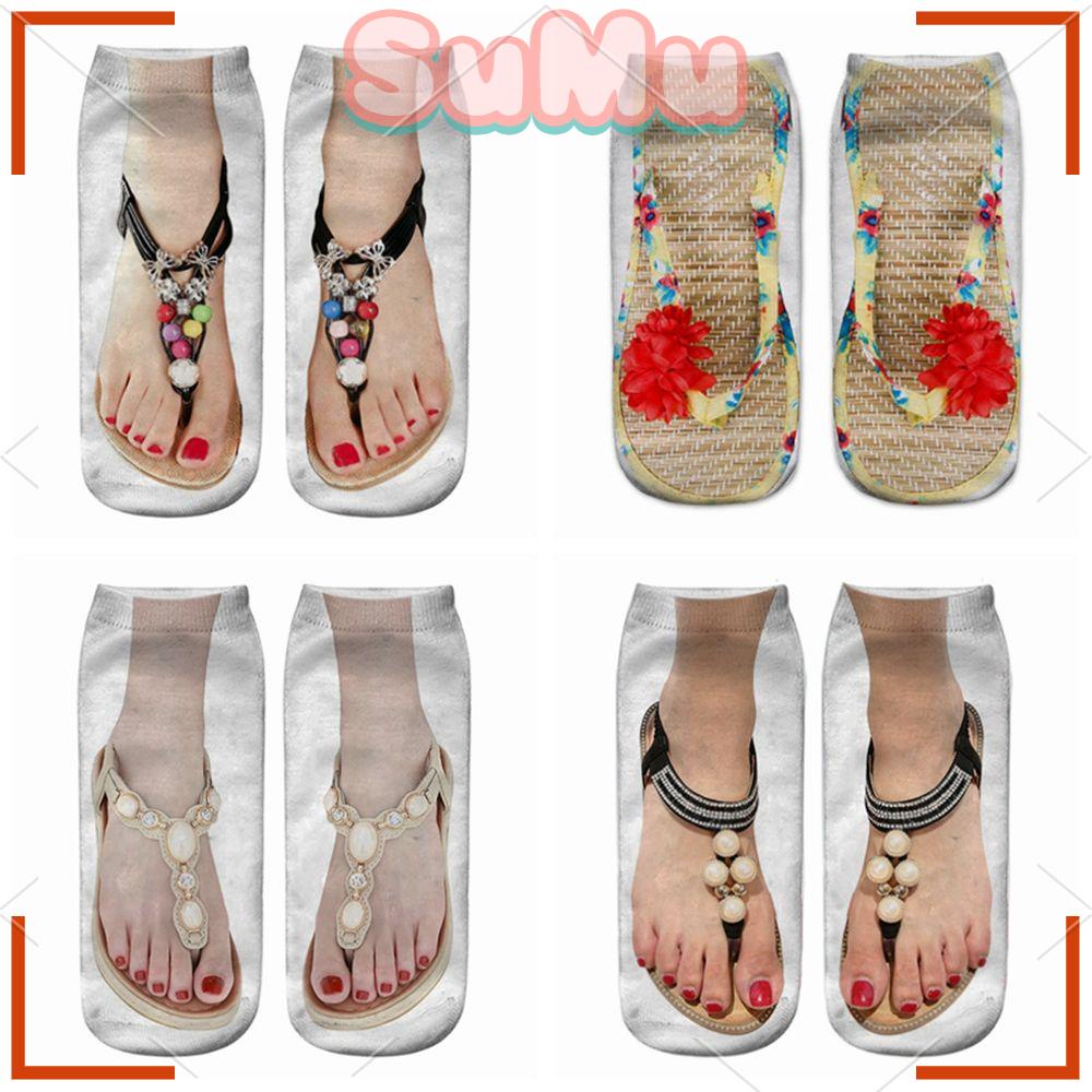 SUMU Đôi Vớ Cotton In HìNh 3D ThờI Trang Cho Nam Nữ