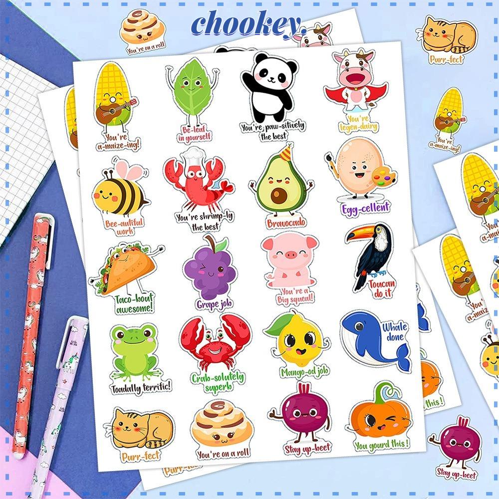 Bộ 400 Miếng Dán Chống Thấm Nước In Chữ Tiếng Anh Hoạt Hình Dễ Thương