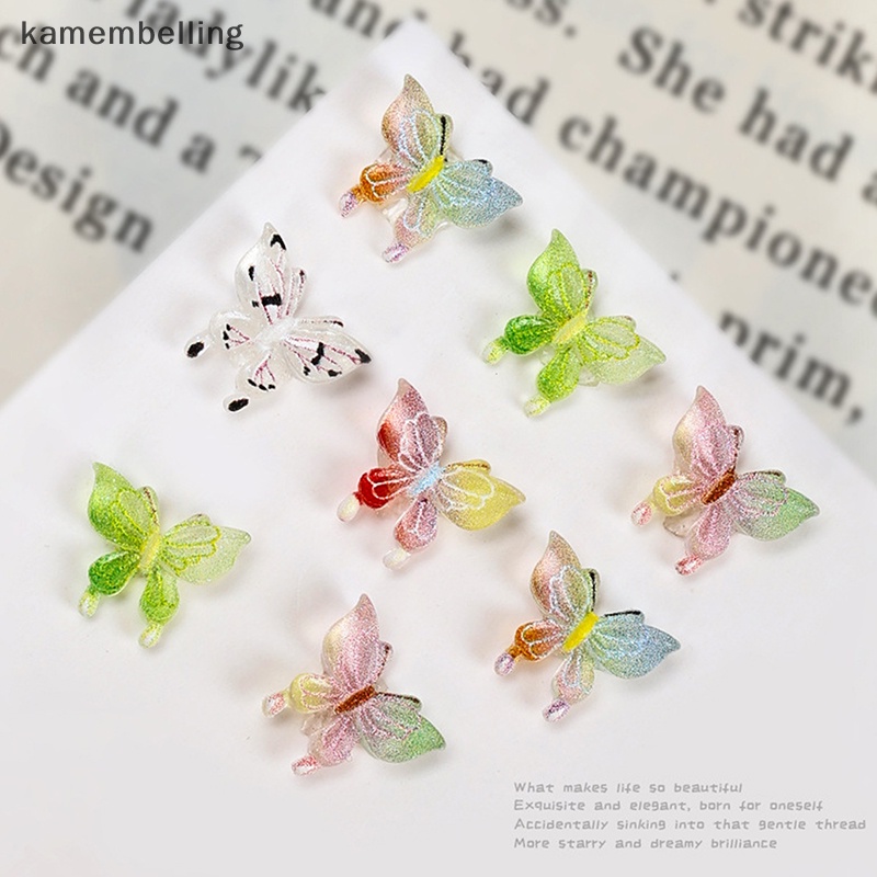 Set 20 Phụ Kiện Đính Trang Trí Móng Tay Hình Bướm 3D DIY