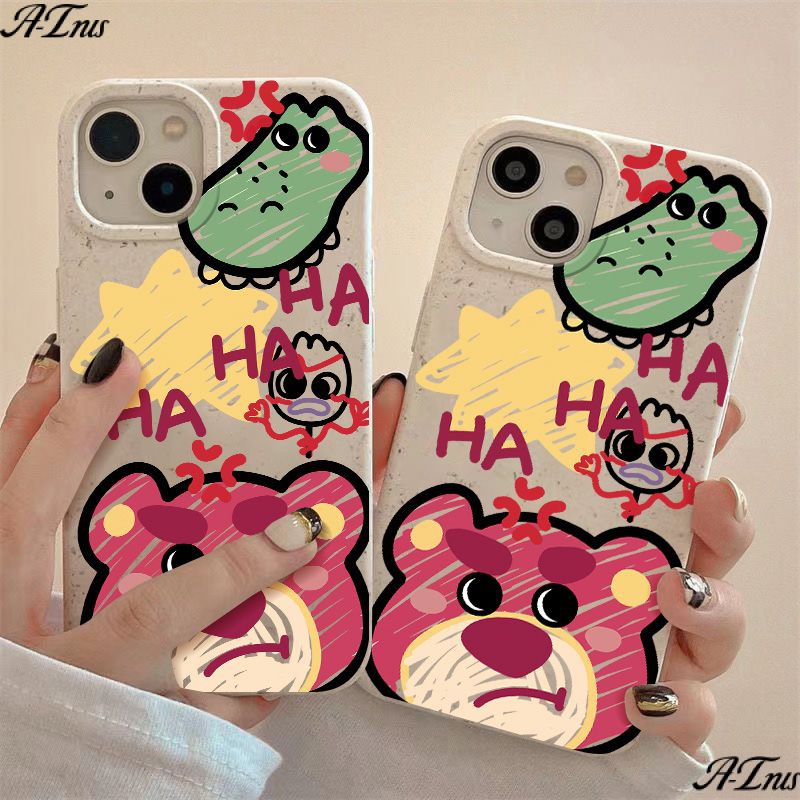 Ốp Điện Thoại Dẻo Họa Tiết Gấu &amp; Dâu Tây Dễ Thương Chống Sốc Cho iPhone12 8 11 1314promax 7 Z7F9
