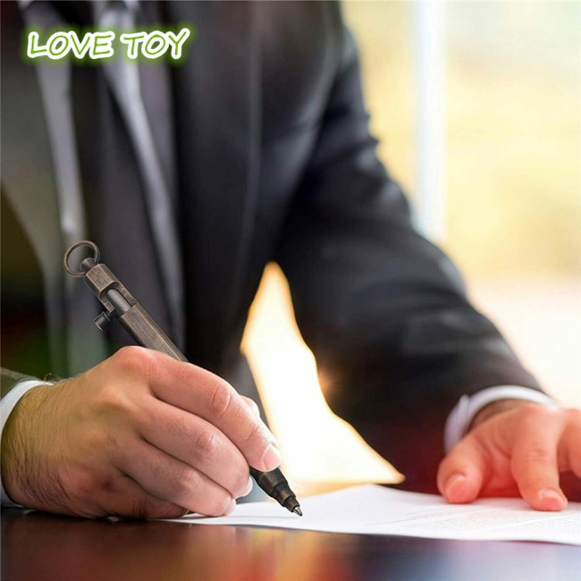 Nkodok Bút Ký Tên Bỏ Túi Bằng Đồng Thau Trơn Hình Vuông Phong Cách Retro