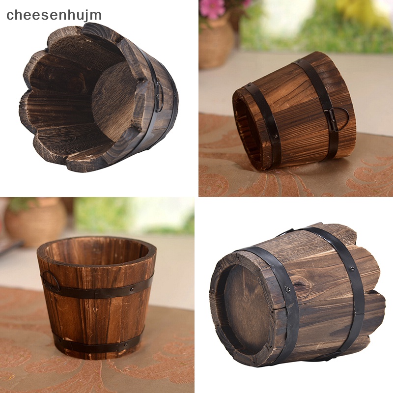 Chậu Hoa Hình Tròn Bằng Gỗ Dùng Trang Trí Nhà Cửa / Văn Phòng / Tiệc Cưới