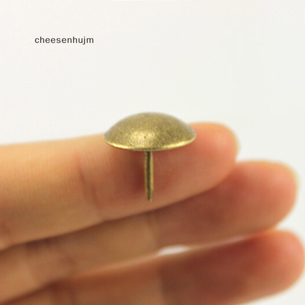 Set 100 Đinh Tán Kim Loại Mạ Đồng Dùng Để Trang Trí Nội Thất / Ghế Sofa / Cửa Ra Vào