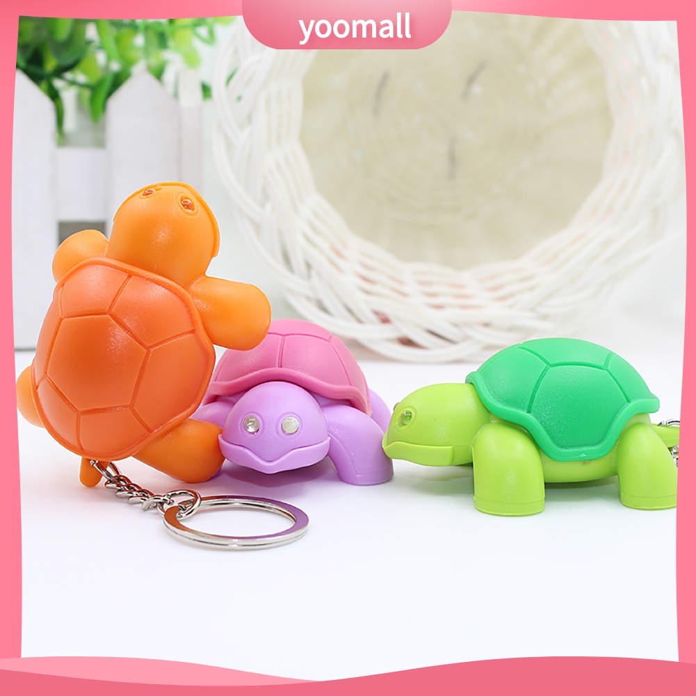 Móc Khóa Hình Rùa Có Đèn LED Và Giá Đỡ Treo Túi Xách Sáng Tạo