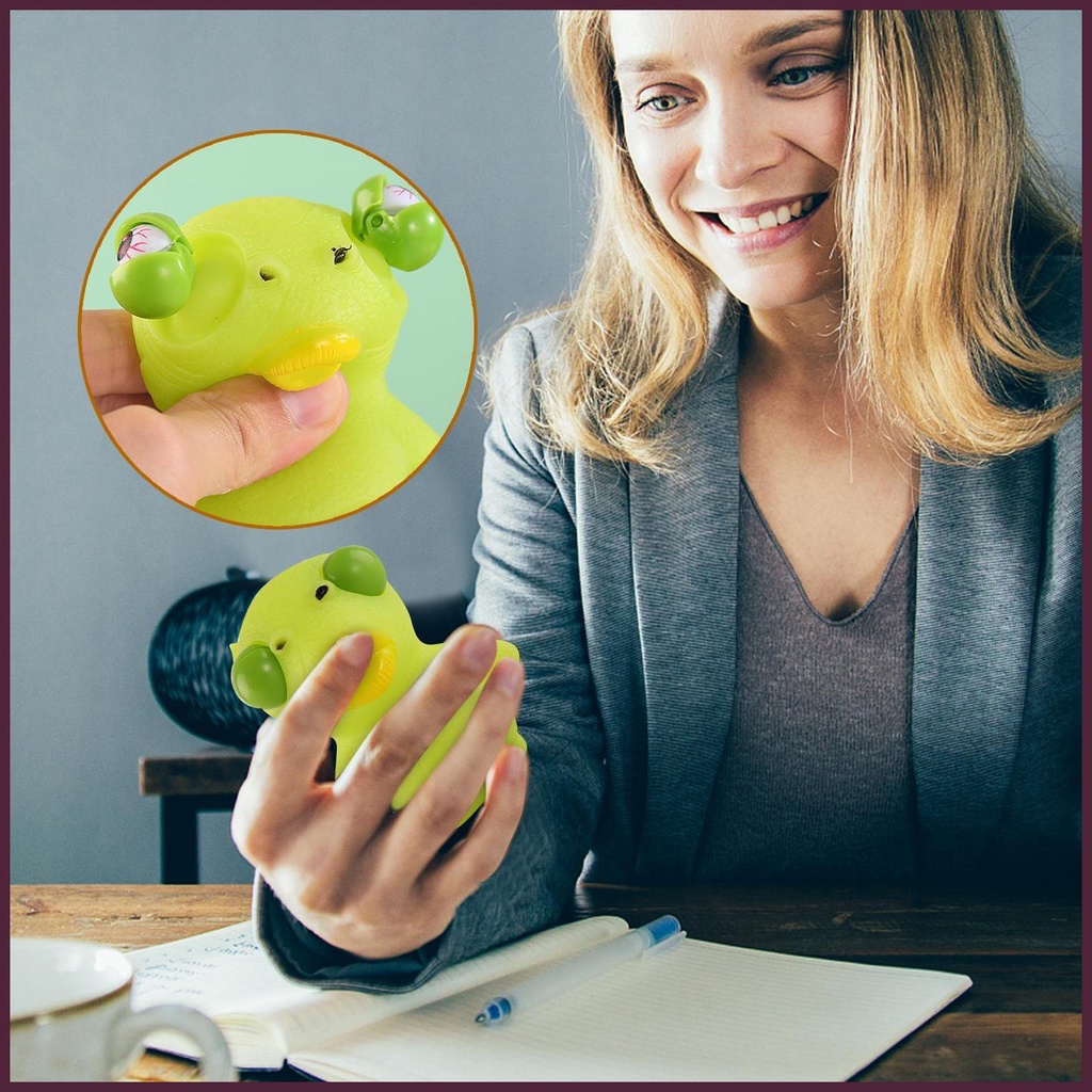 Đồ Chơi Nắn Bóp Đàn Hồi Giảm Stress Hình Chú Cá Đầu Xanh Lá