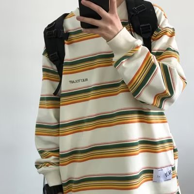 Áo Thun Dài Tay Họa Tiết Sọc Ngang Thời Trang Dành Cho Cả Nam Và Nữ