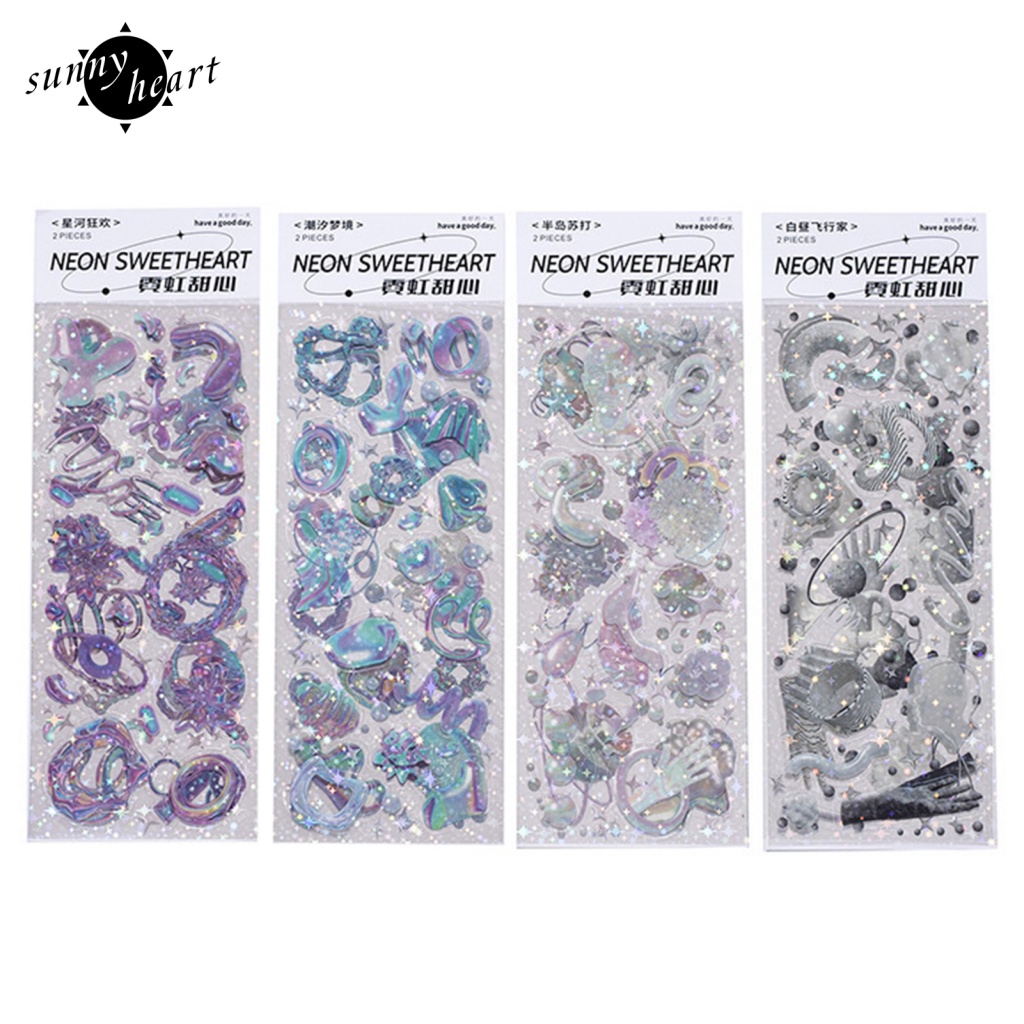 Bộ 4 Tấm Dán Trang Trí In Chữ sunnyheart Dễ Thương