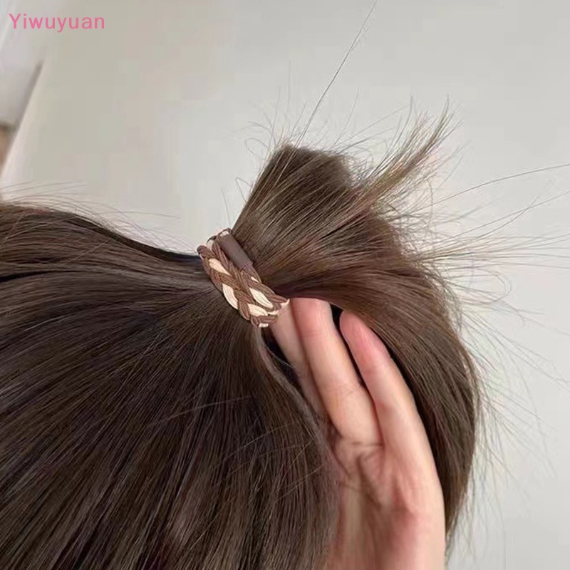 Bộ 5 Dây Buộc Tóc Cao Su Màu Cà Phê Sữa Đơn Giản Thời Trang Dành Cho Nữ