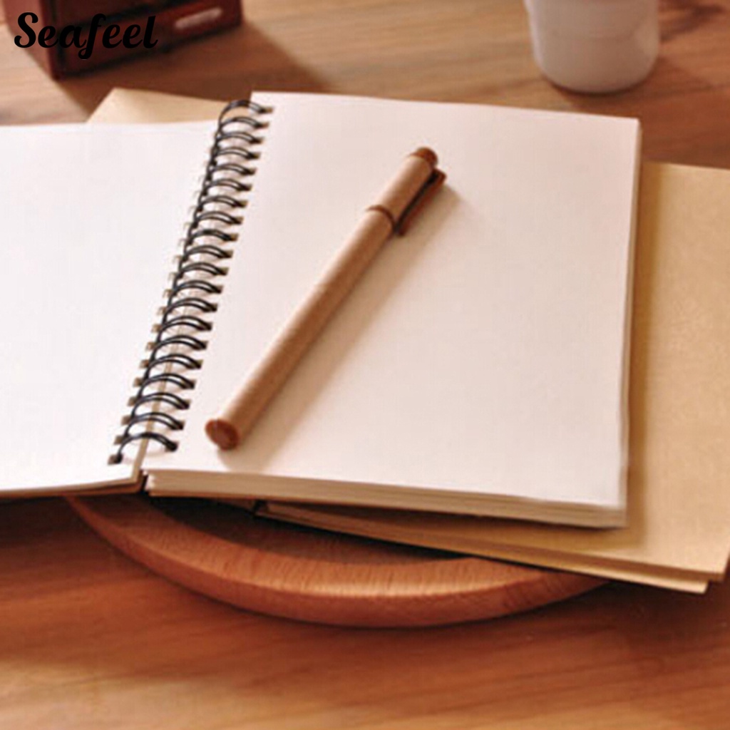 Sổ Tay Bìa Giấy Trơn Kiểu Retro Dễ Thương