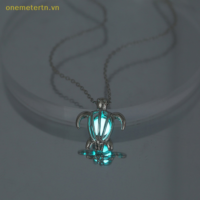Onemetertn Dây Chuyền Bạc Mặt Rùa Dạ Quang 3 Màu Thời Trang Cho Nữ