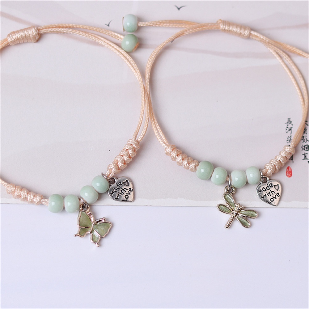 Lắc Chân Dây Bện Phối Mặt Hình Chuồn Chuồn Phong Cách Bohemian Thời Trang Cho Nữ