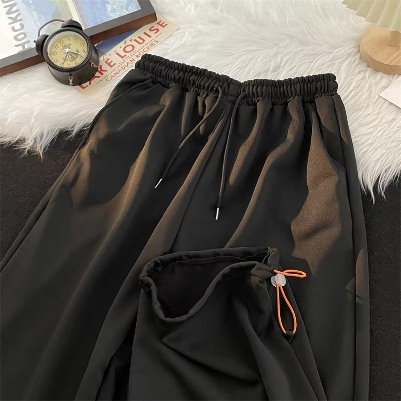 Quần Dài Dây Rút Màu Sắc Đơn Giản Phong Cách Retro Cho Nam
