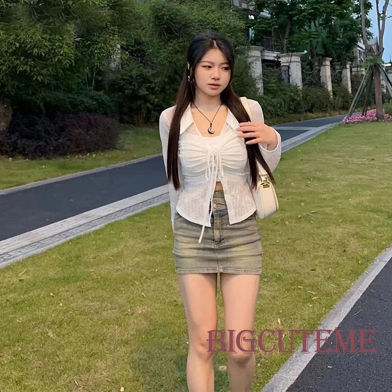 Áo Sơ Mi Tay Dài Cổ Bẻ Có Dây Rút Thời Trang Dành Cho Nữ