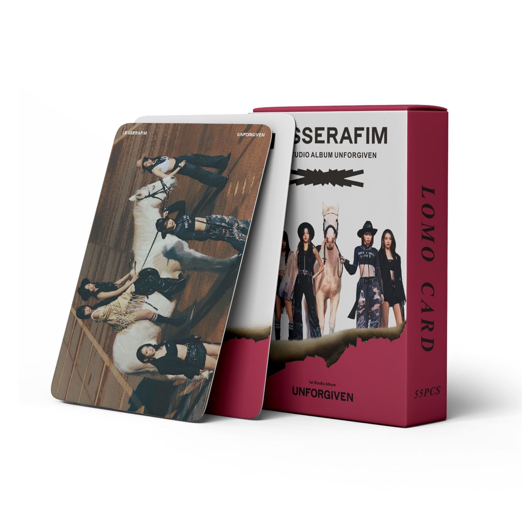 55pcs/box LE SSERAFIM UNFORGIVEN Photocards 1st Album Lomo Cards Lesserafim 2023 Kpop Postcards LETAOTAO2023