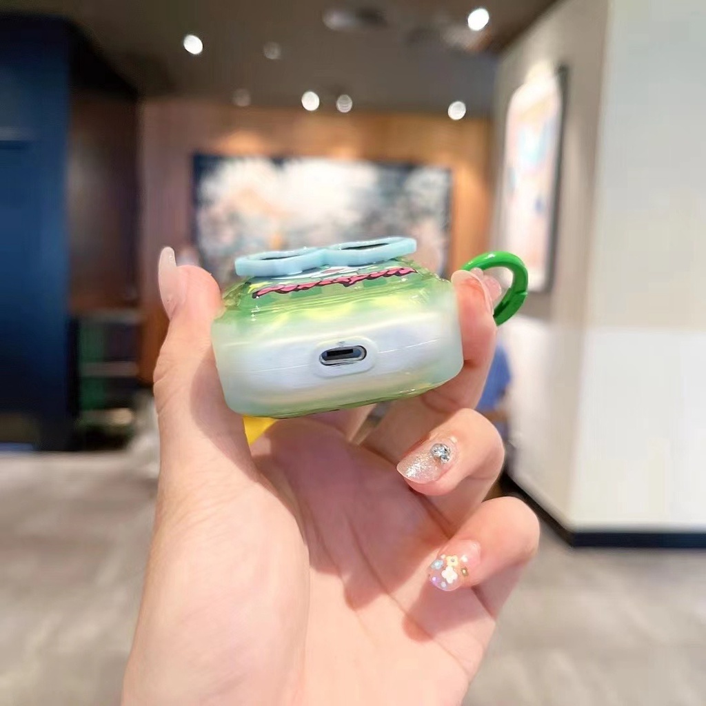 Vỏ Bảo Vệ Hộp Sạc Tai Nghe Bluetooth Airpods 1 / 2 / Pro / 3 Generation Pro2 Hình Bé Gái Đeo Kính Râm 3D Dễ Thương