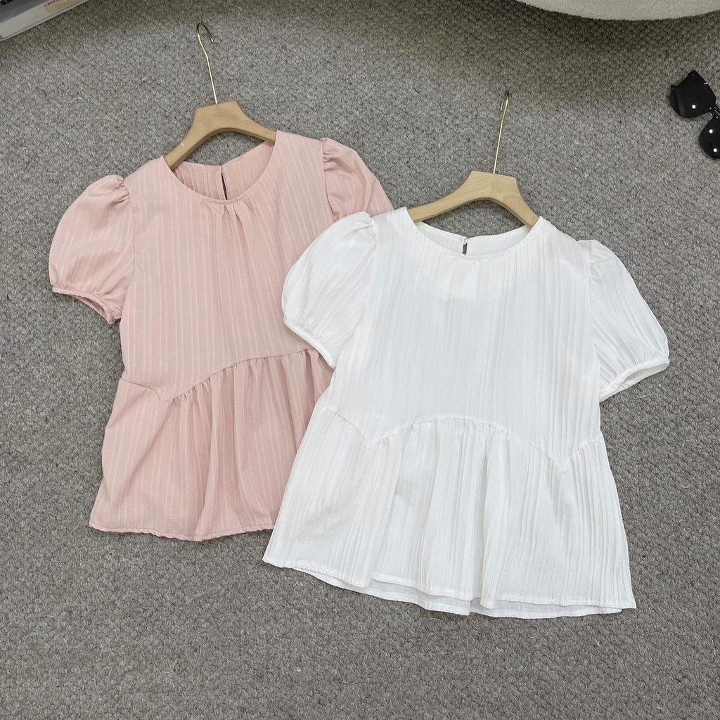 Áo babydoll dáng bồng đũi gân Vivienne house