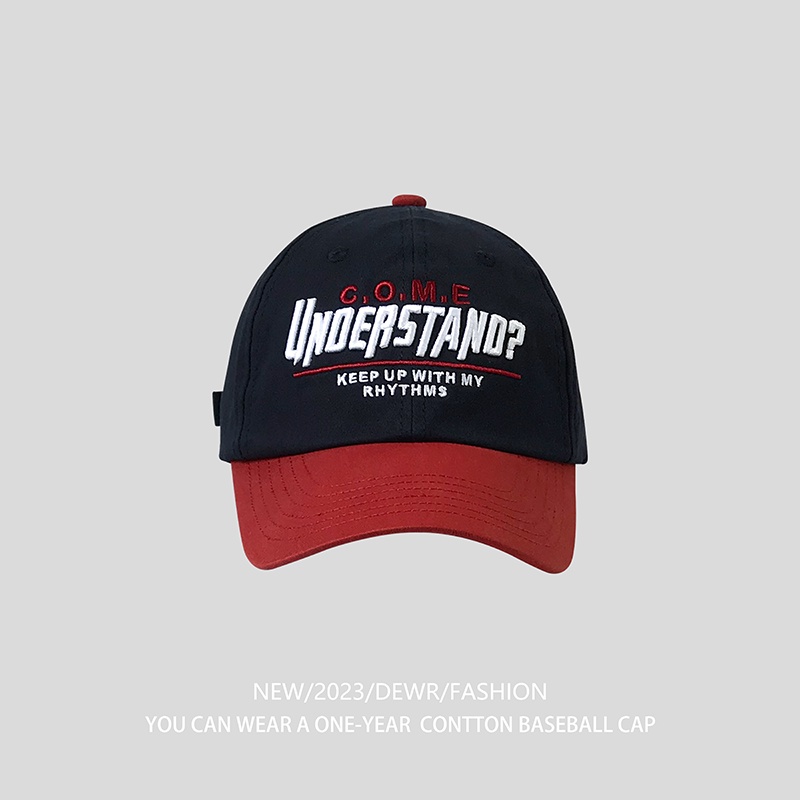 Mũ Lưỡi Trai Thể Thao Che Nắng Mềm Mại Thêu Họa Tiết Màu Tương Phản Kiểu Retro Thời Trang Xuân Hè Cho Các Cặp Đôi