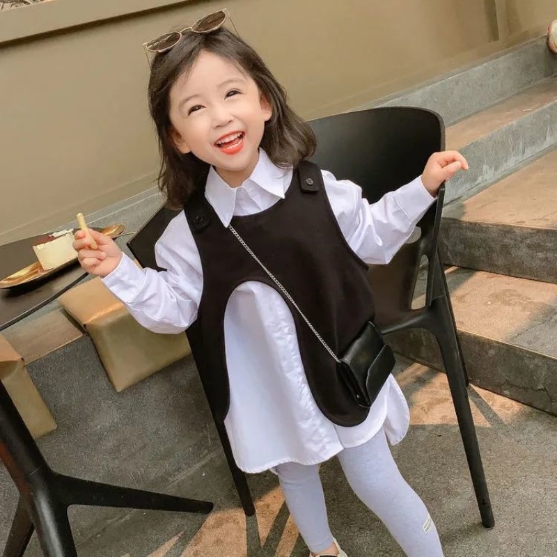 Áo Sơ Mi Dài Tay Giả Nhiều Lớp Thời Trang Mùa Thu Cho Bé Gái