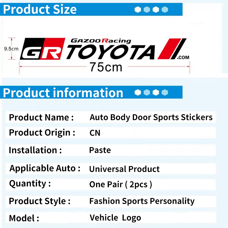 TOYOTA Đề Can Dán Trang Trí Xe Hơi Chống Trầy Chống Nước Cho Agya Raize Calya Avanza Veloz Rush Kijiang Innova Yaris Corolla Cross bZ4X RAV4