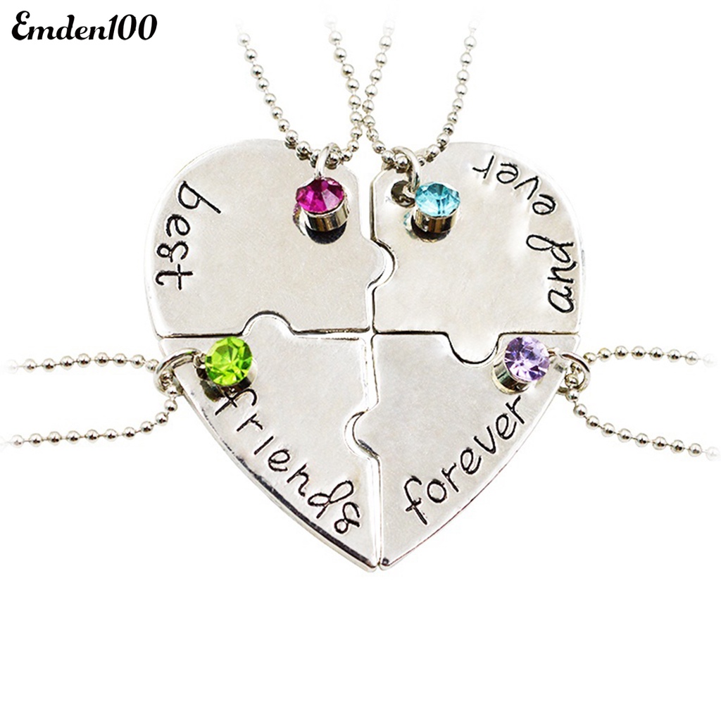 Bộ 4 Vòng cổ Mặt Trái Tim Đính Đá Thời Trang