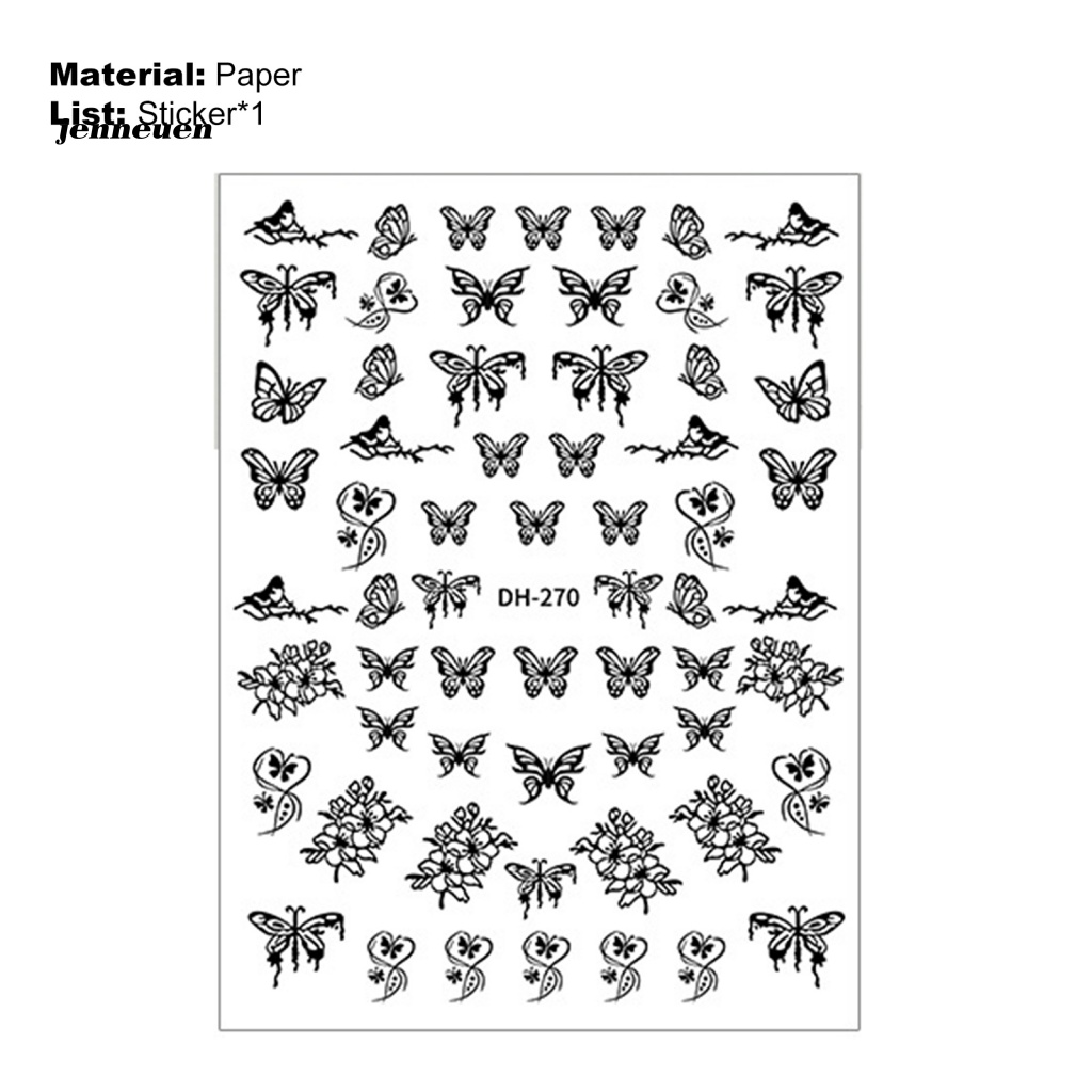 Miếng Dán Trang Trí Móng Tay Tự Dính Họa Tiết Bướm Rỗng Cho Nữ