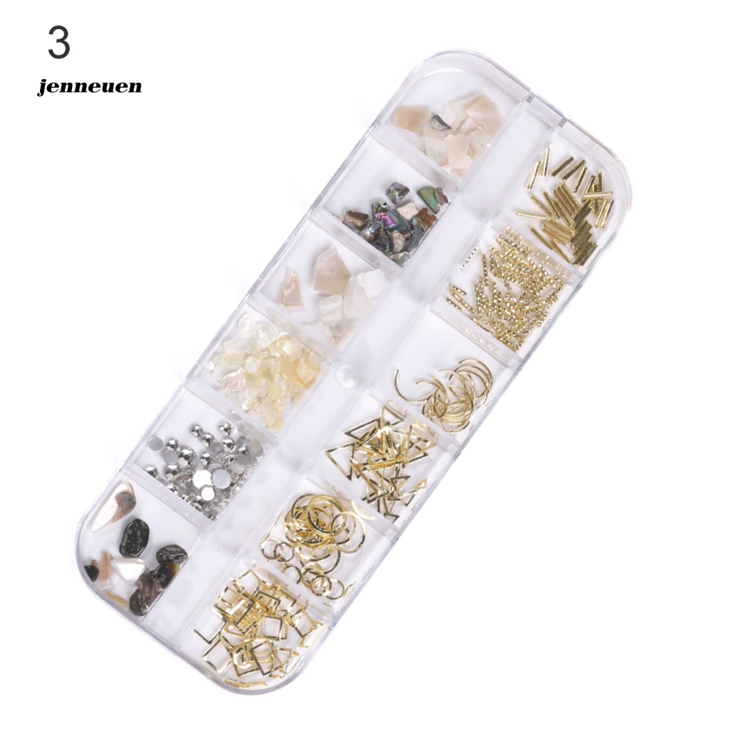 1 Hộp Phụ Kiện Trang Trí Móng Tay 3D 12 Ngăn Tiện Dụng
