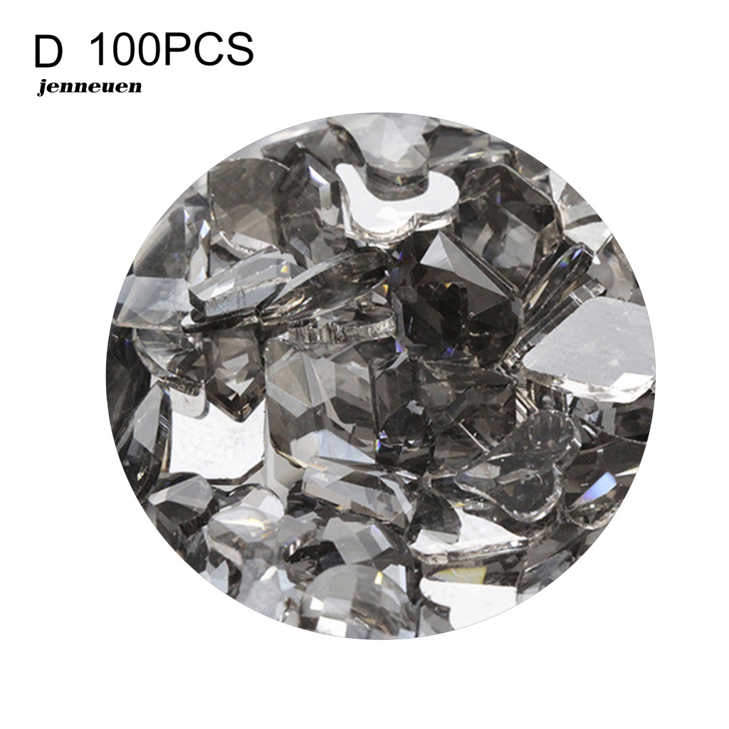 Túi 100 Hạt Đá Đính Trang Trí Móng Tay Không Phai Màu