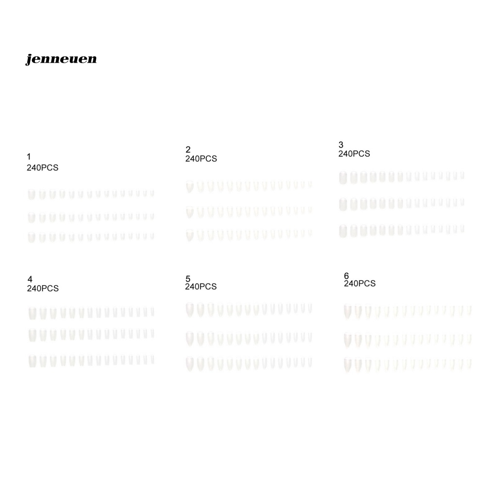 1 Hộp Móng Tay Giả JEN 1 Hộp Cực Dài Trong Suốt Linh Hoạt