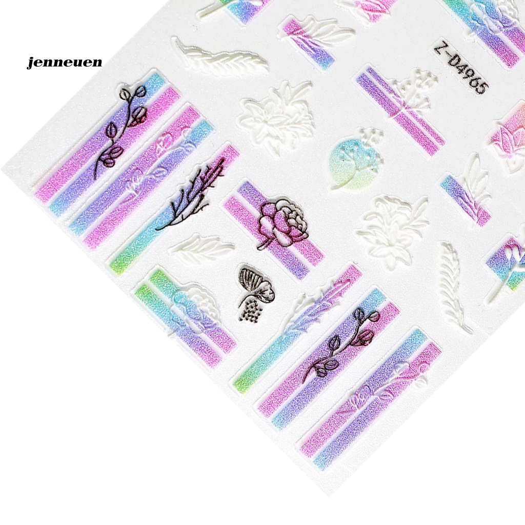 Miếng Dán Trang Trí Móng Tay Siêu Mỏng Họa Tiết Hoa Xinh Xắn