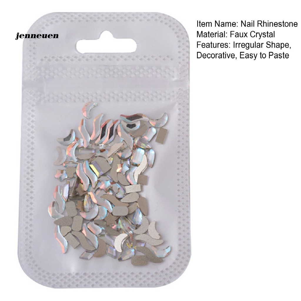 Túi 100 Hạt Cườm Đá Nhiều Hình Dạng Trang Trí Móng Tay Lưng