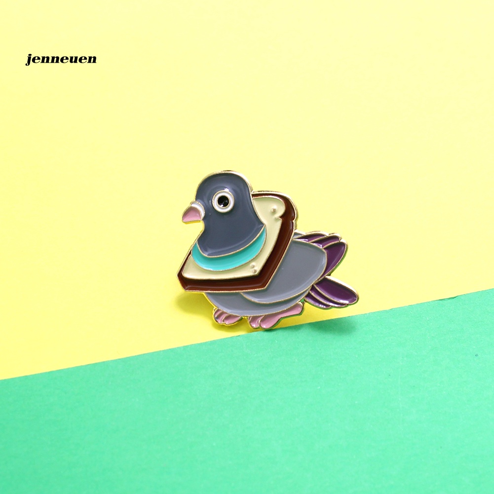 Trâm Cài Áo Hình Bánh Mì / Chim Bồ Câu Hoạt Hình Tráng Men Cho Nam Và Nữ