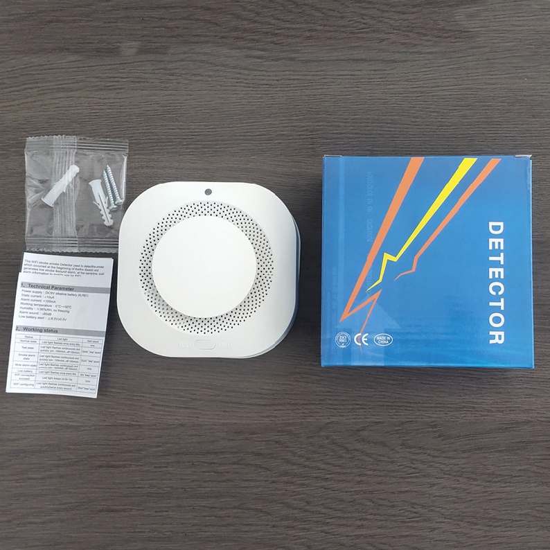 433MHz Wireless Smoke Detector Battery Power Smoke Fire Alarm with LED Indicator