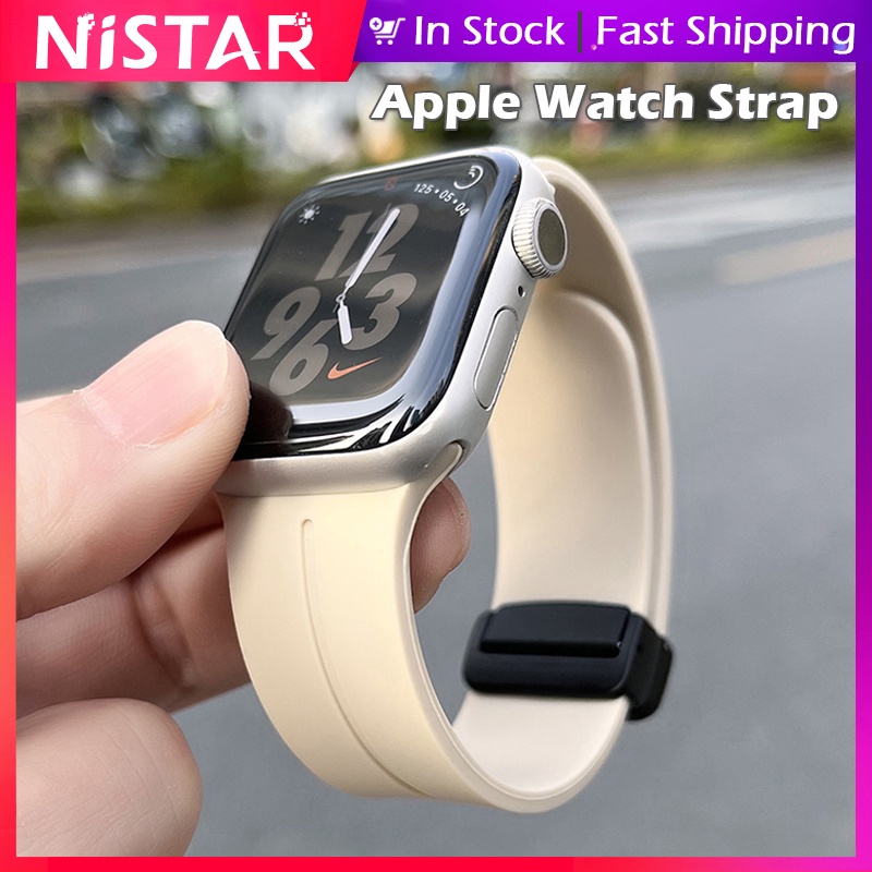 Dây Đeo Từ Tính Bằng Silicon Cho Đồng Hồ Thông Minh Apple 44mm 45mm 49mm 40mm 41mm 42mm 38mm 45 mm iWatch Series 7 8 se 6 5 3