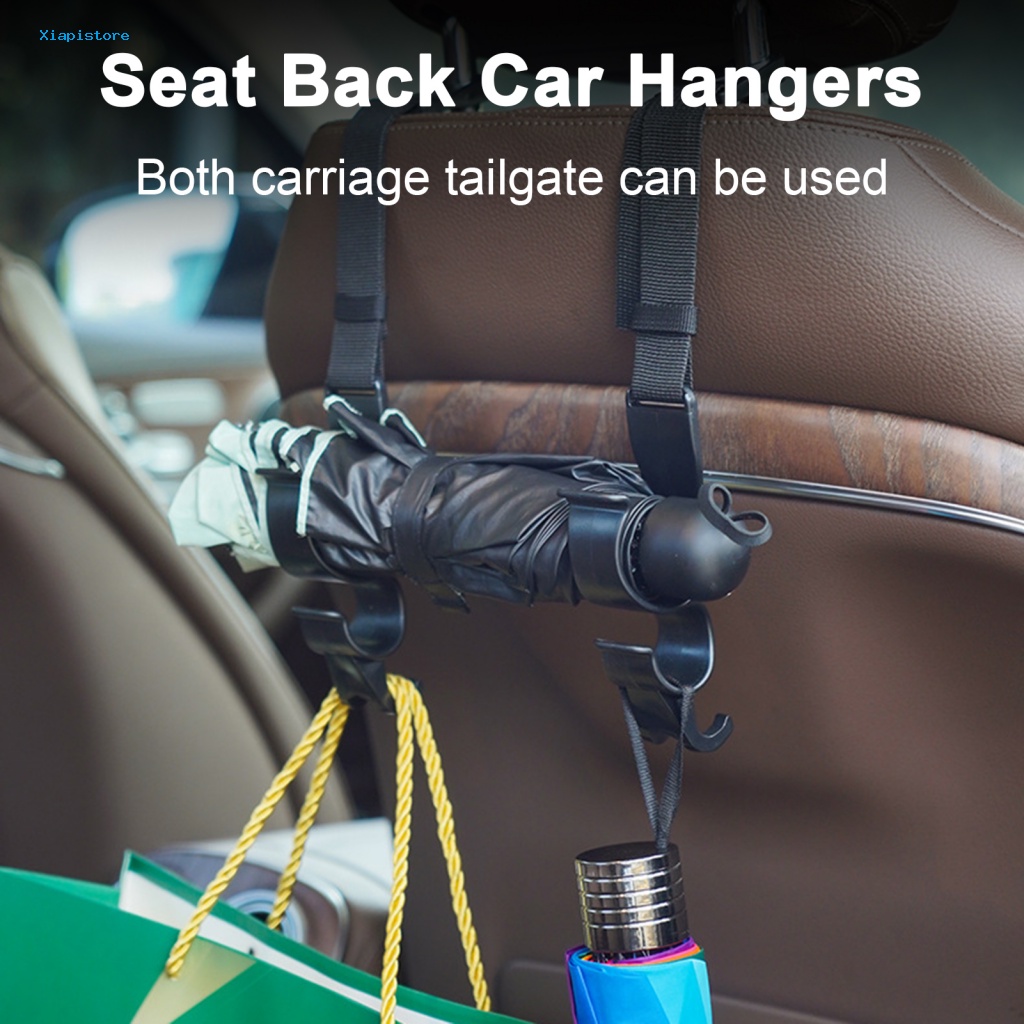 1 Cặp Móc Treo Dù Màu Đen Đa Năng Có Thể Điều Chỉnh Tiện Dụng Cho Xe Hơi