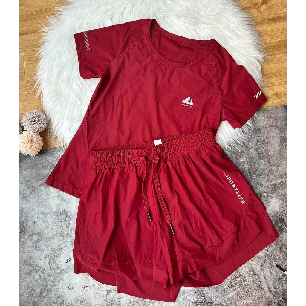 BỘ ĐÙI NỮ SPORT LIFE Đồ tập gym yoga zumba aerobic nữ giá rẻ , set đùi điều hòa chất thun lạnh