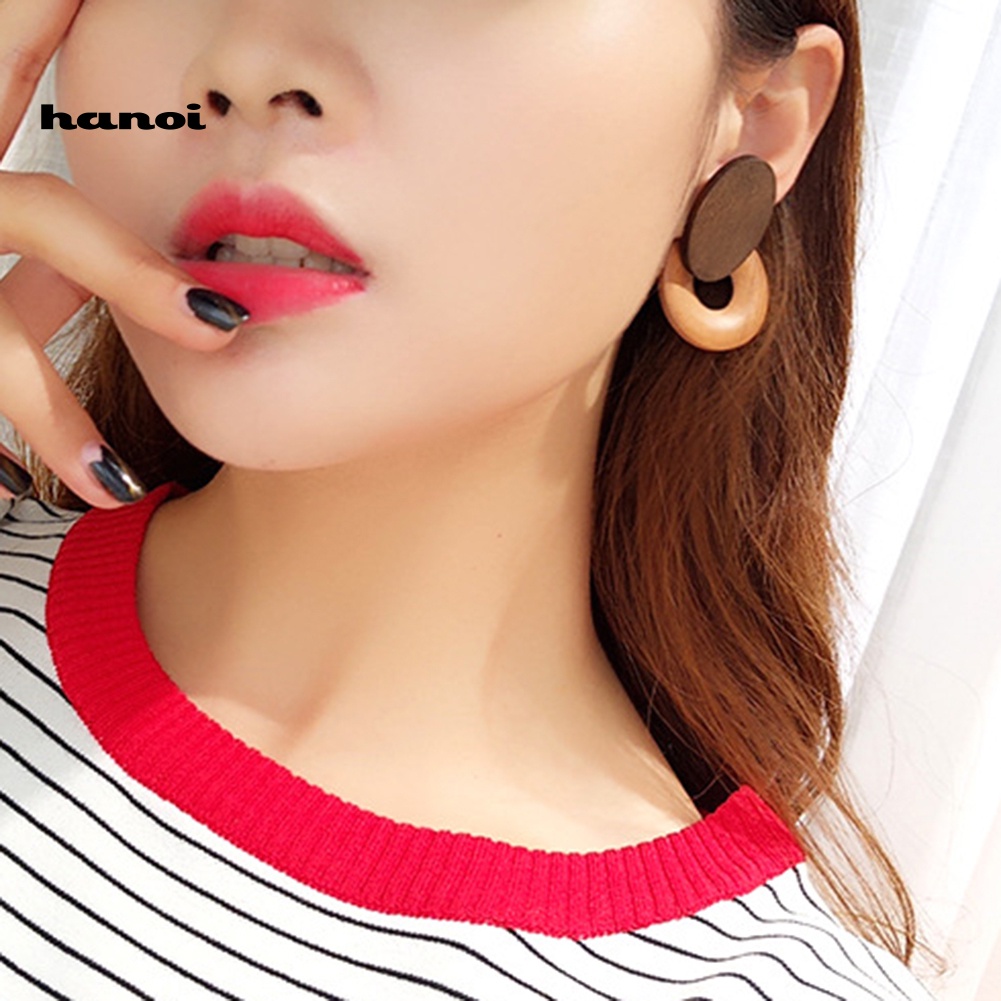 Khuyên Tai Nữ Bằng Gỗ Thời Trang Cổ Điển