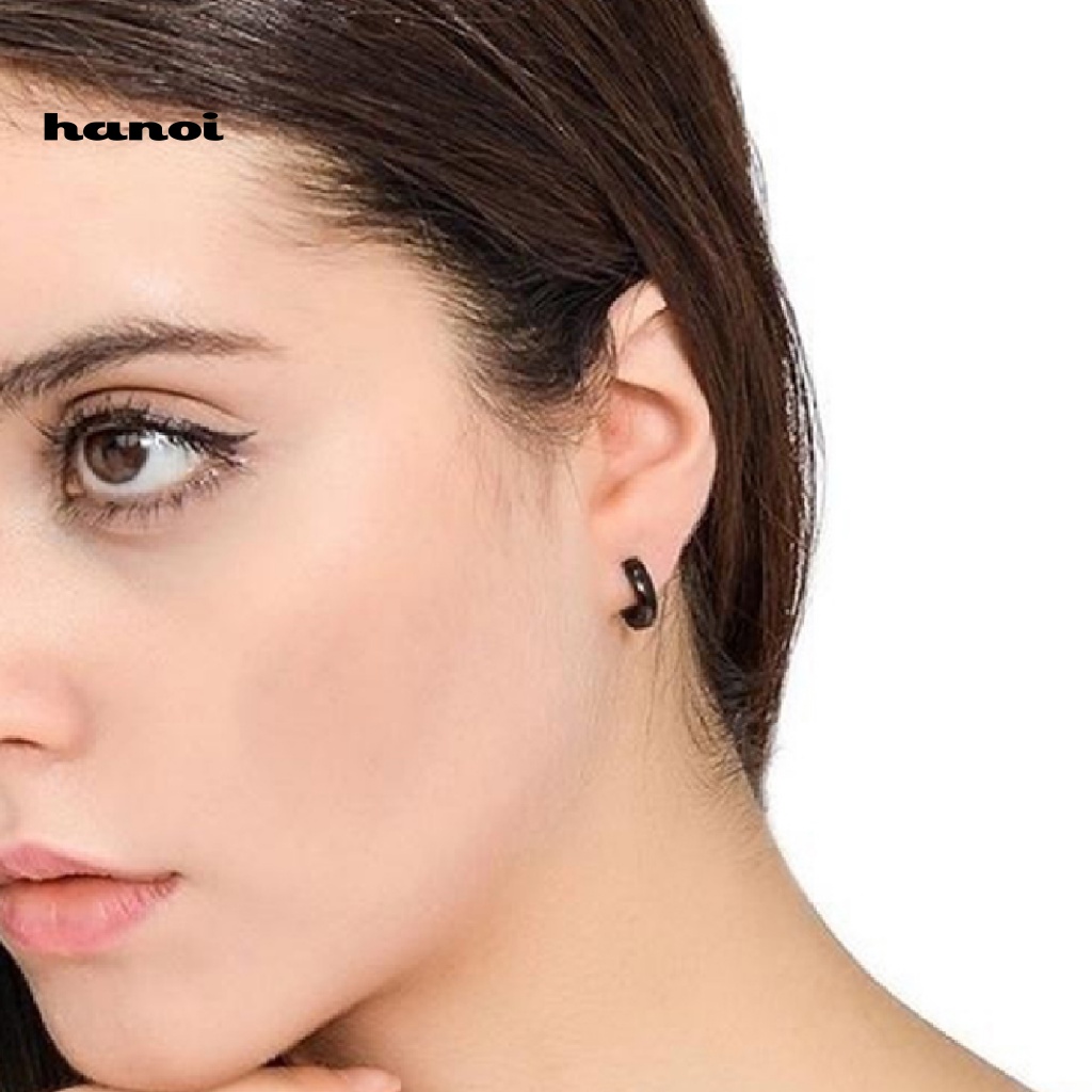 Set 4 Đôi Khuyên Tai Hình Quả Tạ Bằng Thép Không Gỉ Cá Tính Cho Nam