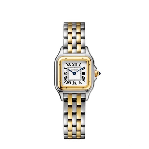 CARTIER Đồng Hồ Đeo Tay Màu Trắng Dây Thép Không Gỉ Thời Trang Cho Nữ