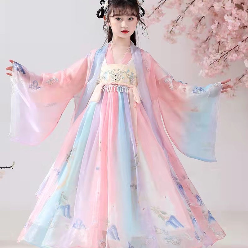 Bộ Hán Phục Phong Cách Trung Hoa Mới Cho Bé Gái