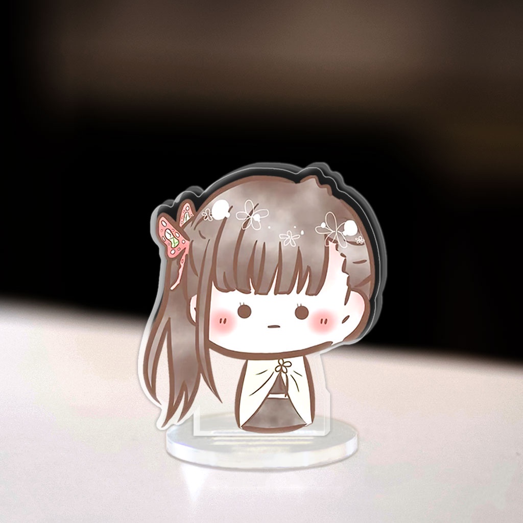 Mô hình Mini Demon Slayers Tanjiro Nezuko Standee Chibi Anime Manga Kimetsu no Yaiba trang trí góc học tập cao 3cm