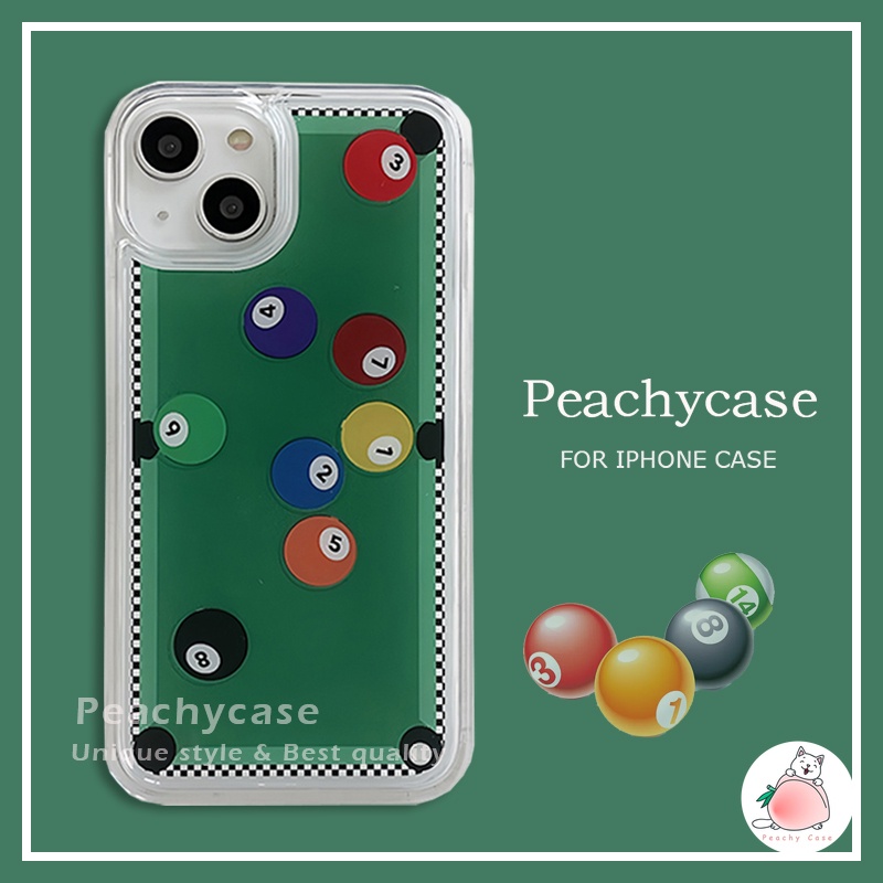 Ốp Điện Thoại PC Cứng Có Nước Kim Tuyến Họa Tiết Bida Vui Nhộn Cho iPhone 14 13 12 Pro Max 11
