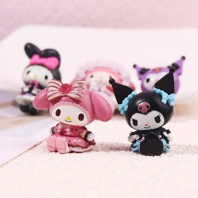 SANRIO Bộ 5 Mô Hình Nhân Vật Kuromi Melody Dễ Thương 3-4cm
