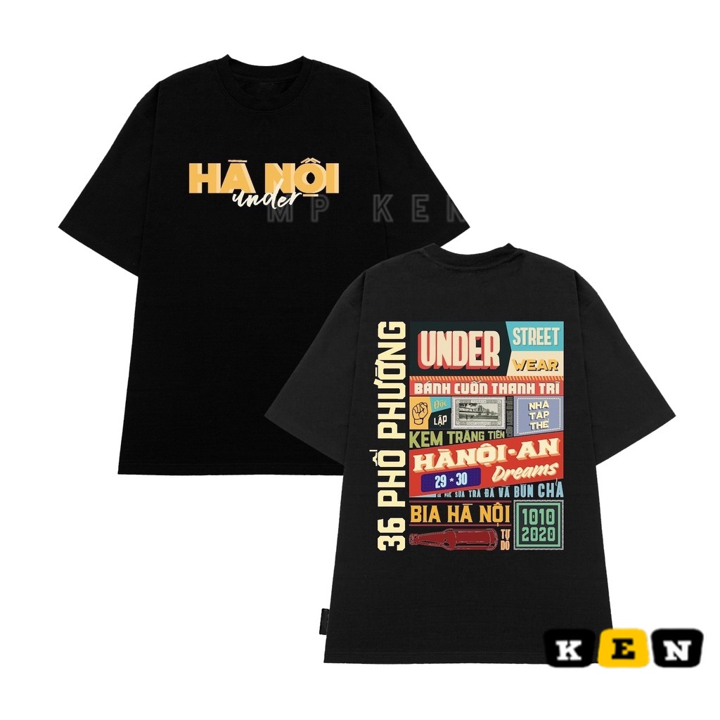 Áo thun Hà Nội Under - 36 Phố Phường Áo Thun Tay lỡ nam nữ, áo phông unisex from rộng Oversize BY JOLIE ao_thun_vdr