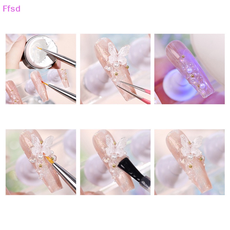 Luimo Phụ Kiện Trang Trí Móng Tay Nghệ Thuật Hình Bướm 3d 6 Màu Tùy Chọn