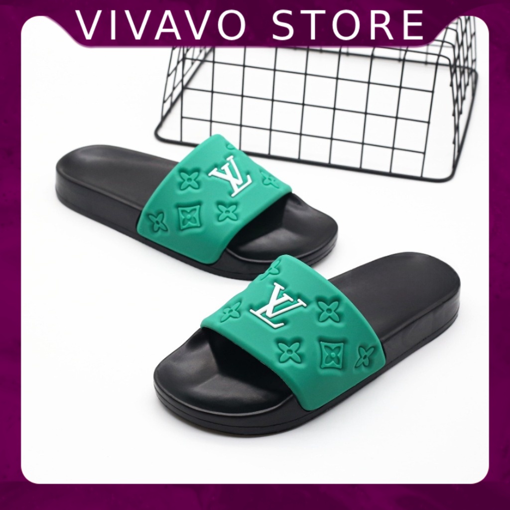 Dép Nam LV Quai Ngang ĐẾ PU Đi êm Chân Kiểu Dáng Thời Trang Năng Động - FREE SHIP