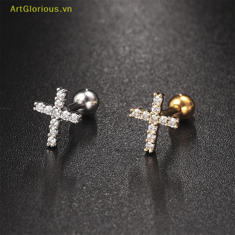 1 Khuyên Xỏ Sụn Tai Đính Đá Zircon Thời Trang Cho Nữ